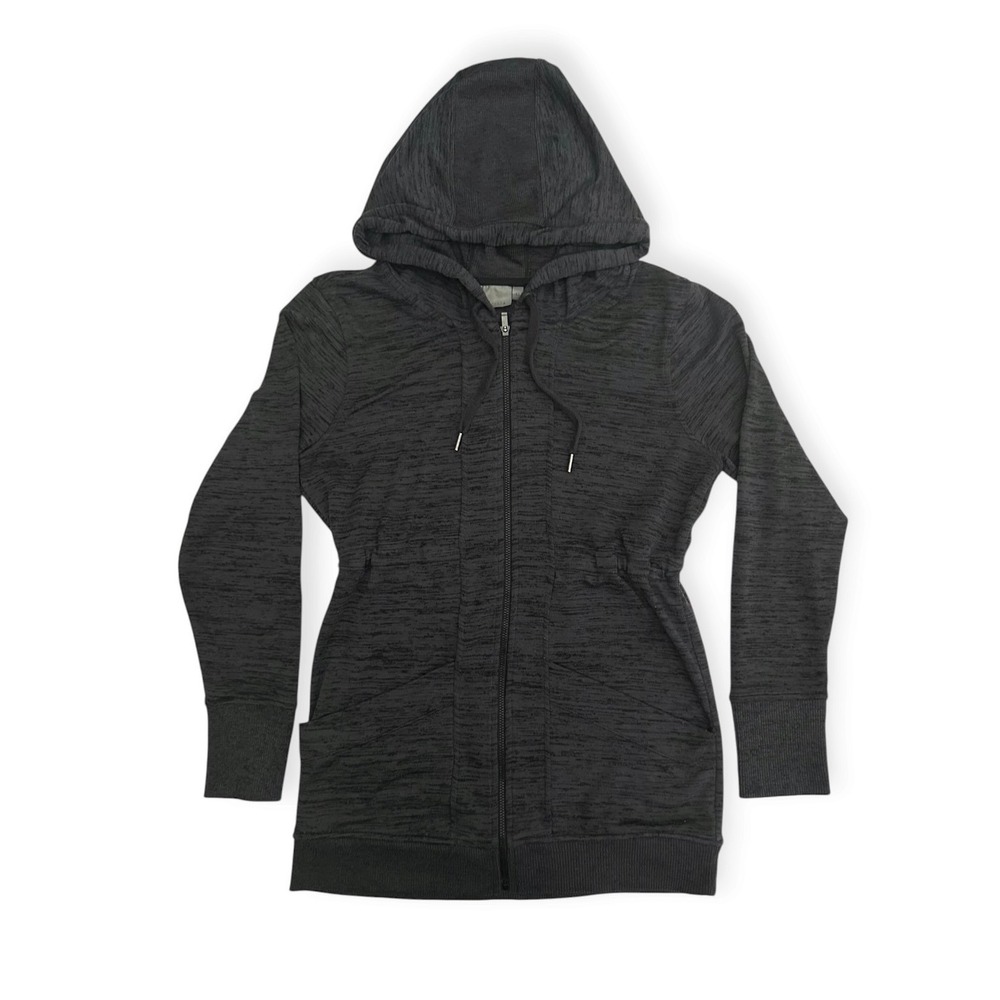 Athleta Full Zip Hoodie Charcoal Grey Space Dye Size XS Women